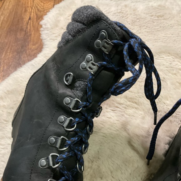 Sorel Conquest Wool Wedge LL5298-010 Ankle Boots Womens 7.5 Black Leather Laceup - Picture 11 of 12